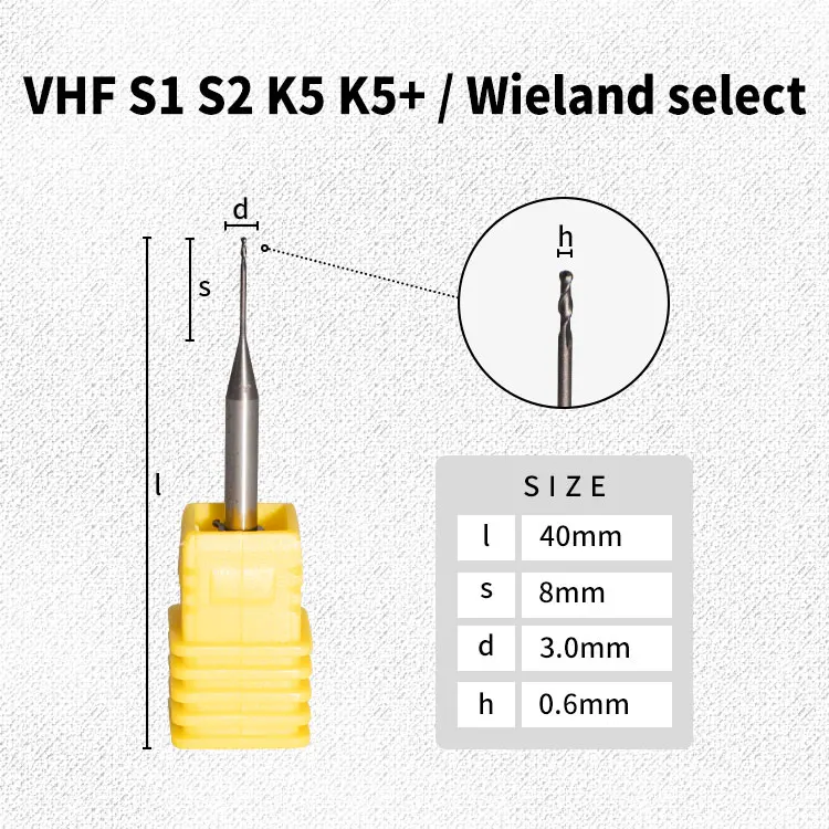 3 шт. VHF S1 S2 K5/K5 + сверла с циркониевым алмазным покрытием для фрезерного