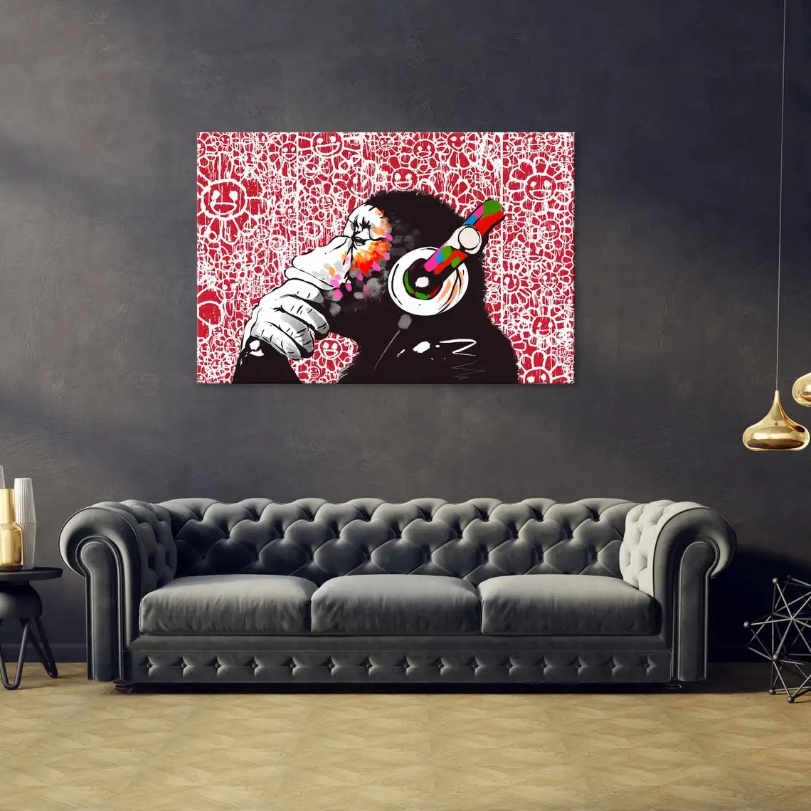 Уличные граффити обезьяна гориллы Шимпанзе DJ художественные плакаты и принты