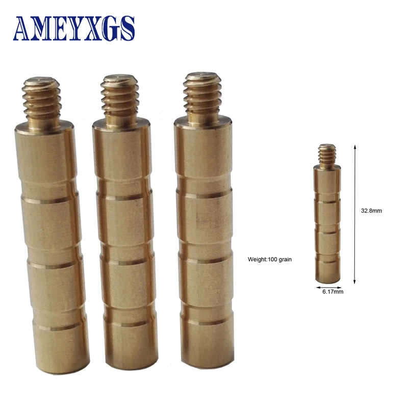 

6/12pcs Archery 100 Grains Counterweight Copper Balance Weight Connect Base Fit Arrow Point Inserts Hunting Shooting Accessories