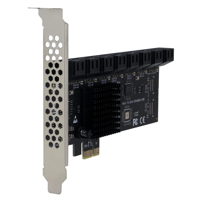 

PCIE 1X to SATA III 16-Port Expansion Card 16 SATA 3.0 6Gbps Converter Supports Hard Drives and SSDs for Chia Mining