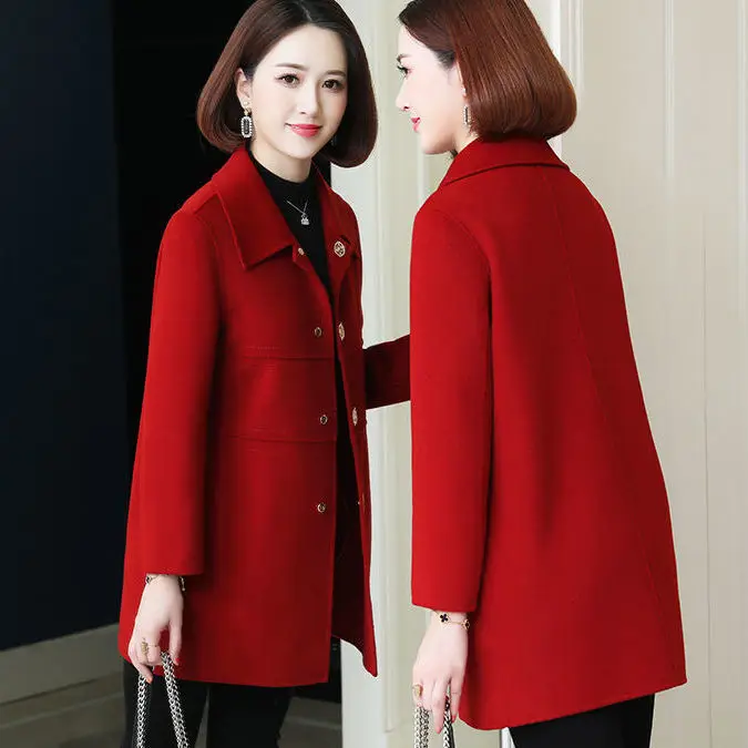 Женское теплое шерстяное пальто элегантная теплая шерстяная куртка с длинным