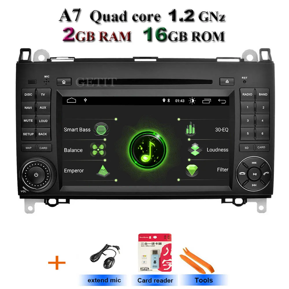 Android 10 2din Авто Радио DVD мультимедиа для Mercedes Benz B200 A B класс W169 W245 Viano Vito W639 Sprinter W906 wifi gps - Цвет: DSP-IPS standard