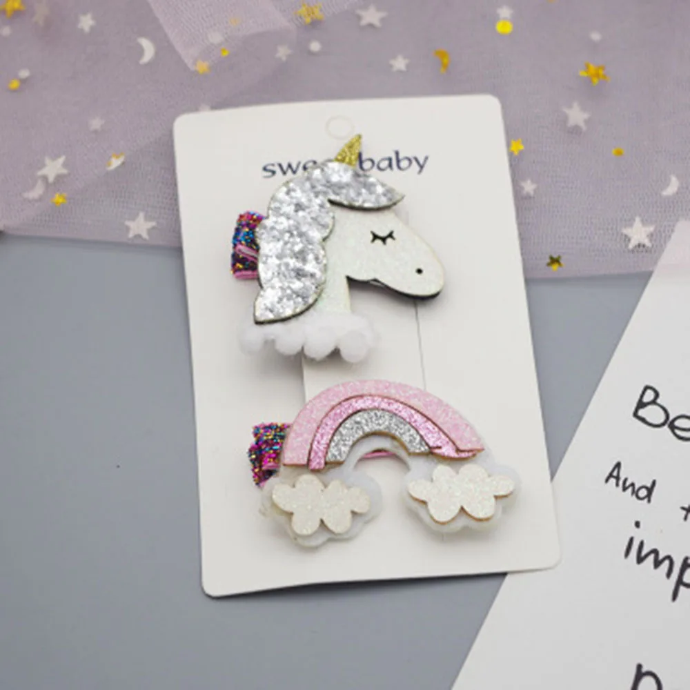 Милые заколки для волос с радужными облаками девочек детские аксессуары