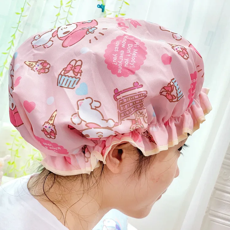Новая мультяшная двухслойная утолщенная большая шапочка Sanrio Hello Kitty для ухода за