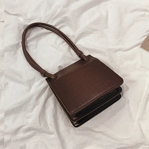 brown Европейская мода, Аллигатор, женские сумки, новинка, из искусственной кожи, сумки через плечо, женские дизайнерские сумки, Крокодиловая Кожа, с клапаном - Цвет: brown