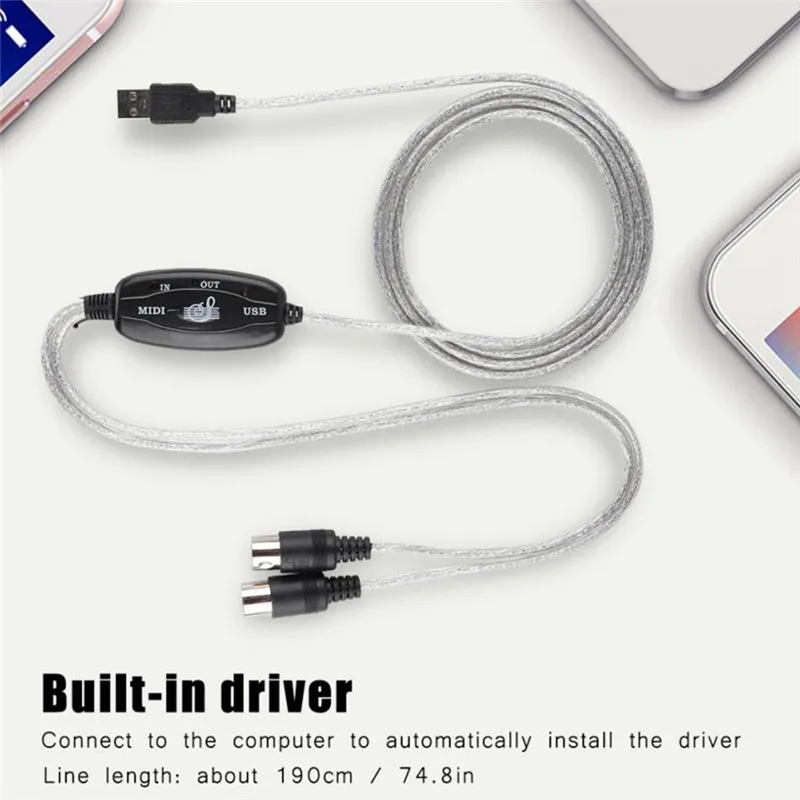 1,8 м линия для монтажа музыки MIDI-USB кабельная клавиатура музыкальный кабель MIDI кабель Высокое качество Аксессуары для музыкальных инструментов