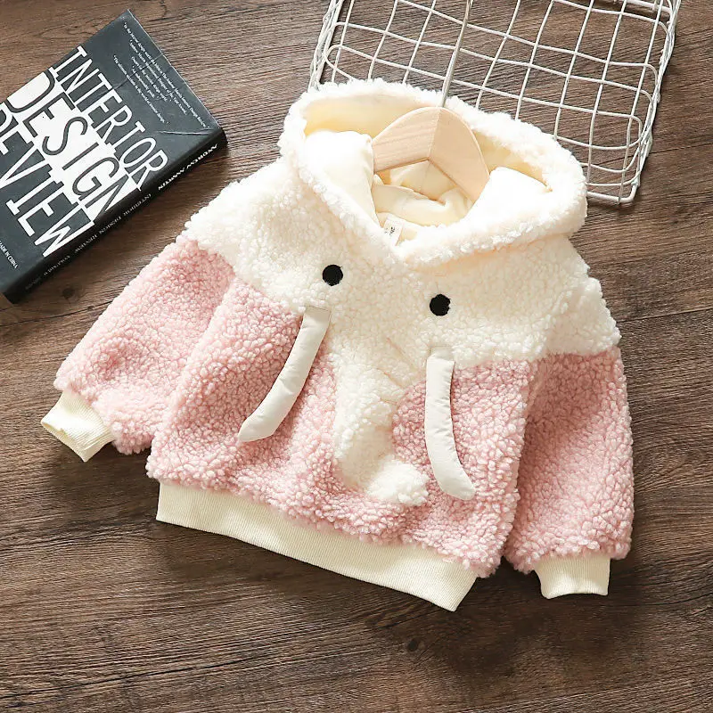 Милые толстовки с капюшоном для маленьких девочек сезон осень-зима плотная