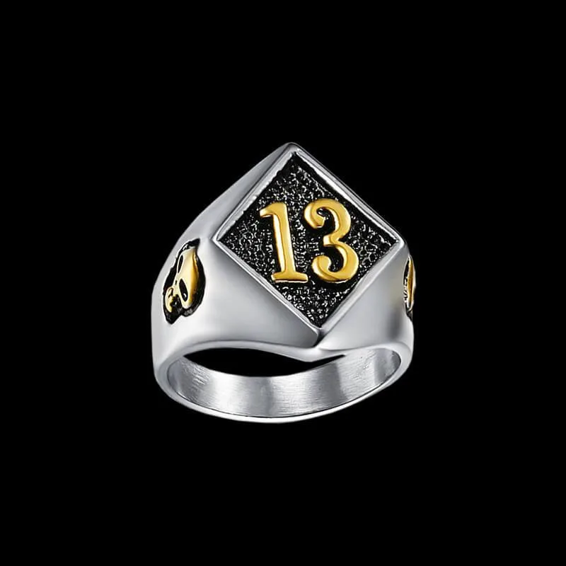 Lucky 13 кольцо 316L Нержавеющая сталь ювелирные изделия группы вечерние панк