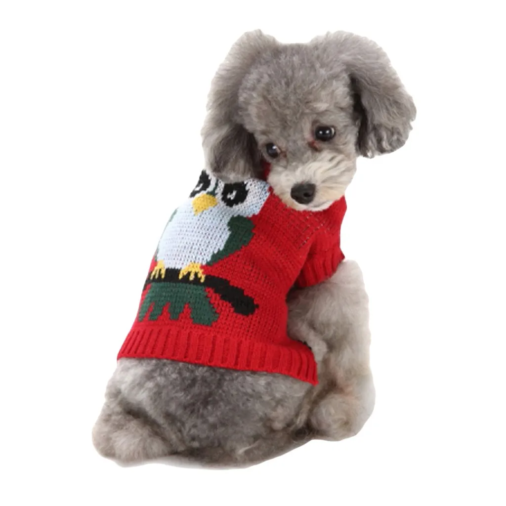 Зимняя Теплая Одежда для собак Рождественская одежда милой собаки свитер