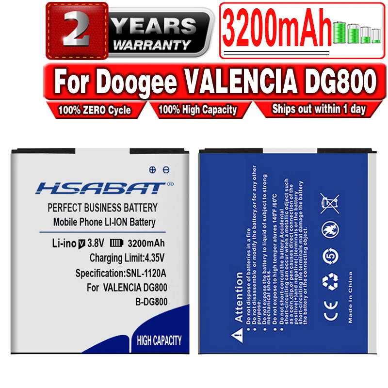 HSABAT Бесплатная доставка 3200 мАч B DG800 батарея Для DOOGEE Doogee VALENCIA батарея|battery for