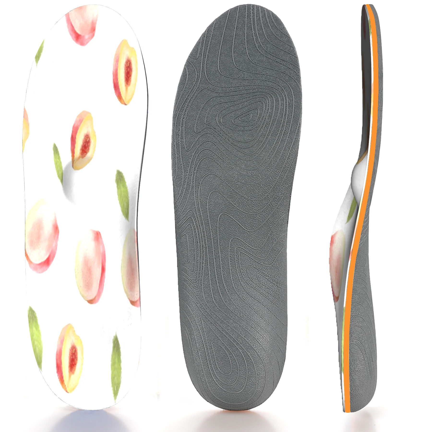 

Peach Design High Arch Support Insole Ease Plantillas Fascitis Plantar Foot Pain Orthopedic Inserted Insoles for Men and Women