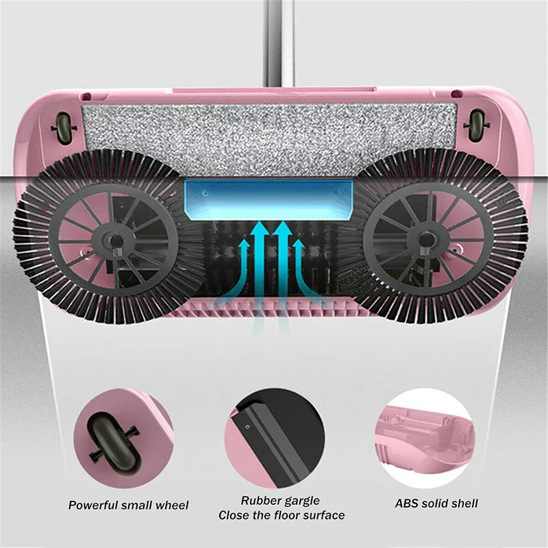 Экономичный 2 в 1 Ручной толчок ленивый чистящий набор со щеткой подметальная