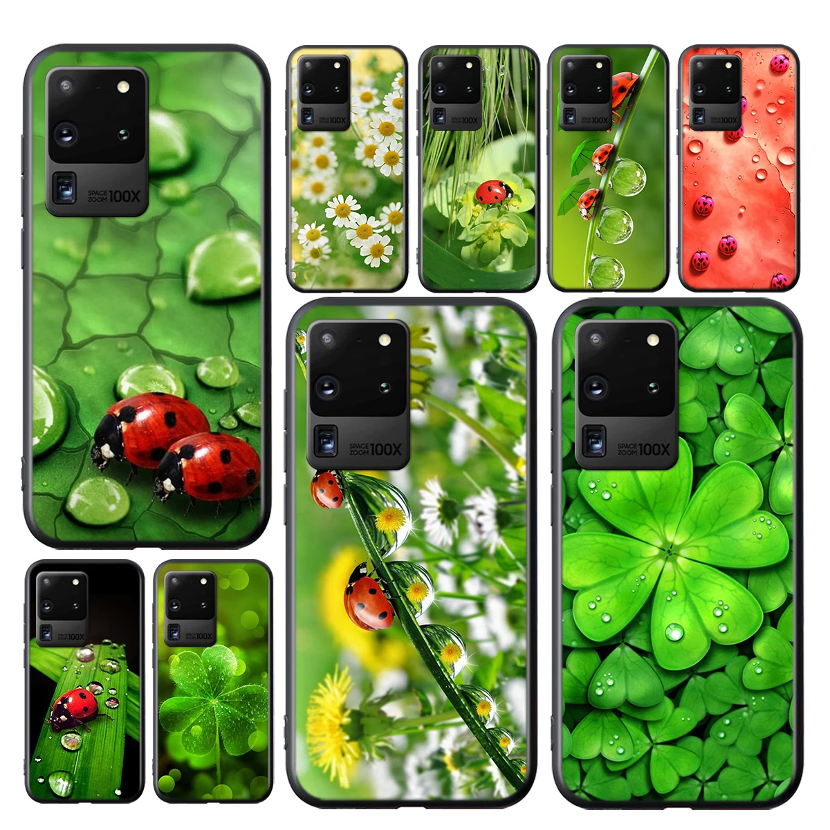 

Creen Leaf Ladybug Daisy For Samsung Galaxy A01 A11 A22 A21S A31 A41 A42 A51 A71 A32 A52 A72 A02S A03S Soft Phone Case