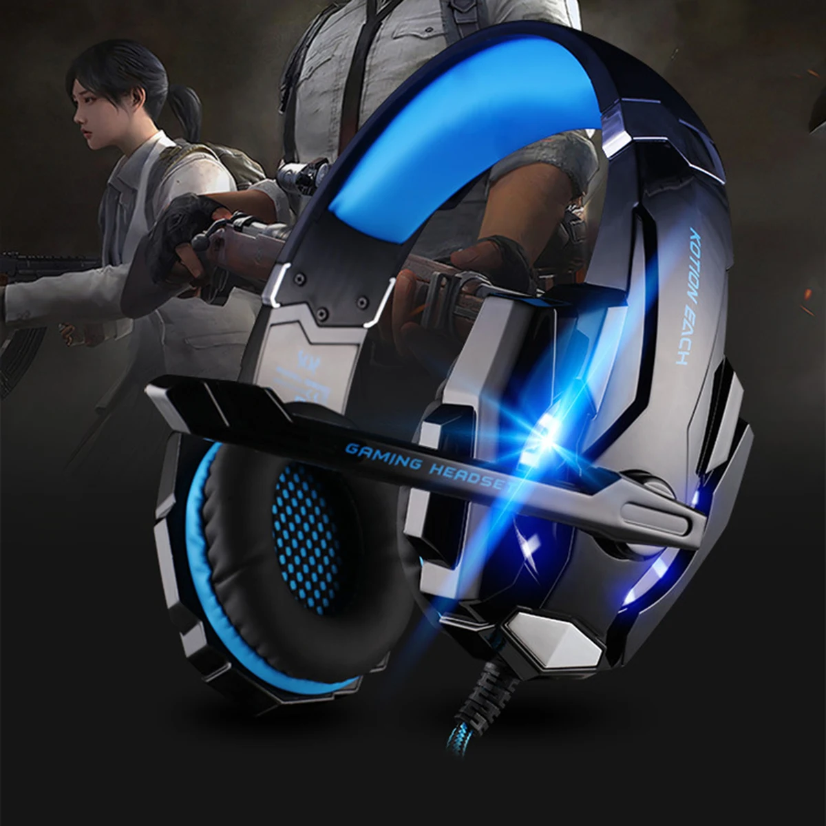

SOONHUA Wired Earphone Stereo Gaming Headset Noise Cancelling Over Ear Headphone With Mic LED Light Laptop Computer Dropshipping
