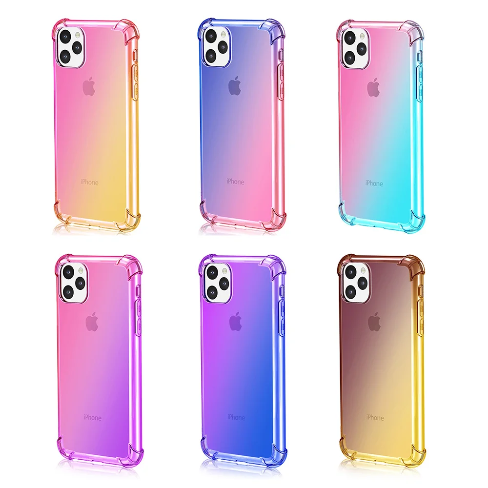 Роскошный противоударный мягкий чехол с градиентом для Apple iPhone 11 Pro XS Max X XR 8 7 6 6S Plus