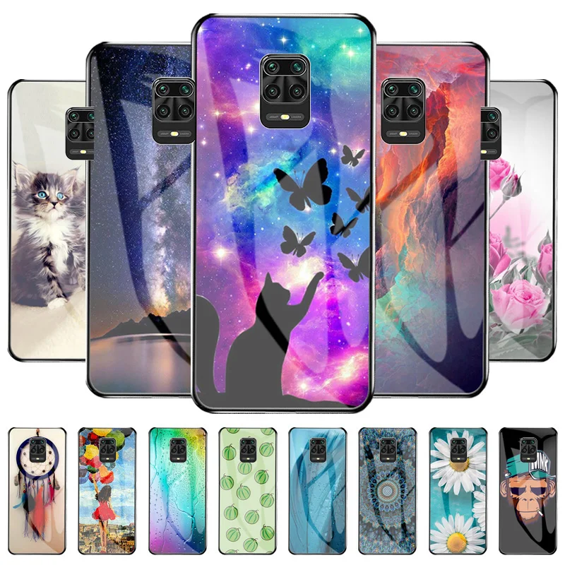 

For Xiaomi Redmi Note 9S Case Tempered Glass Case Fundas Redmi Note 9 Pro 9 Pro Max Shell On Xiaomi Poco M2 Pro Bumper Etui