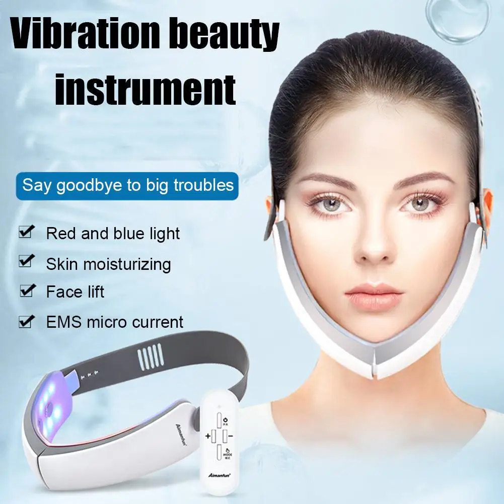 

Chin V-Line Up Lift Belt Machine LED Photon Therapy Lifting Device Face Slimming Vibration Massager V-Face Care