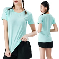 summer womens t shirts yoga shirt short sleeve t shirt sport running quick drying gym clothes breathable fitness female t shirt