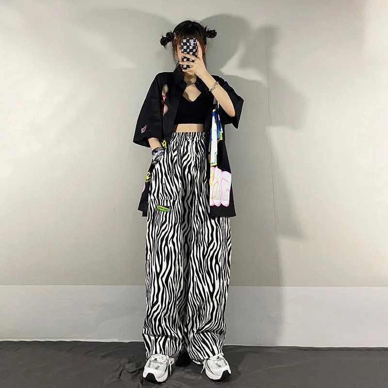 Женские брюки модная розовая уличная одежда в стиле зебры джинсы-бойфренды