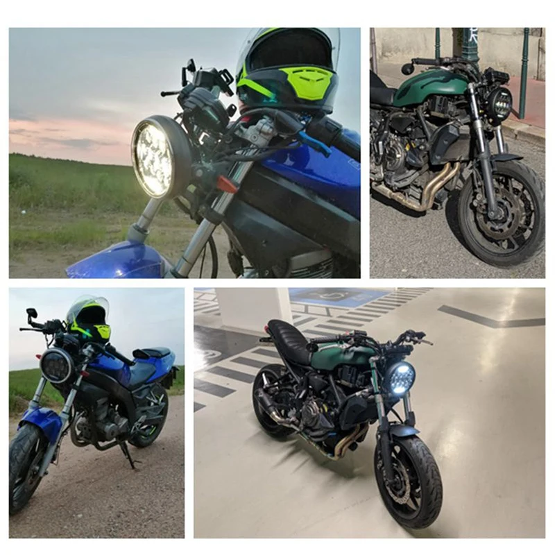 

7" Inch H4 LED moto Headlight For H-arley D-avidsion Softail Slim Fat Boy 7inch Halo Angel Eye DRL Led Motorcycle Headlamp