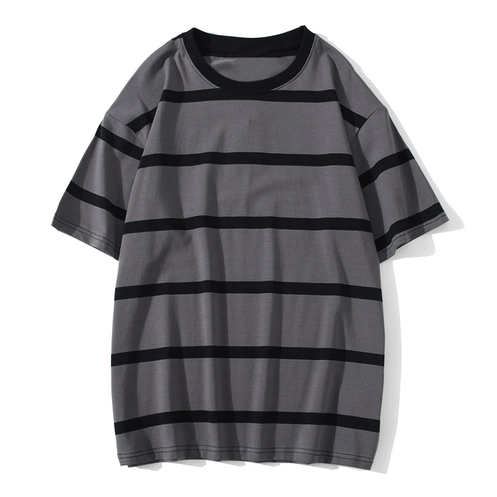 

Striped Short Sleeve T-Shirts Men Women Streetwear Harajuku Fashion Tee Shirts Summer Hip Hop Casual Cotton Tshirt Tops