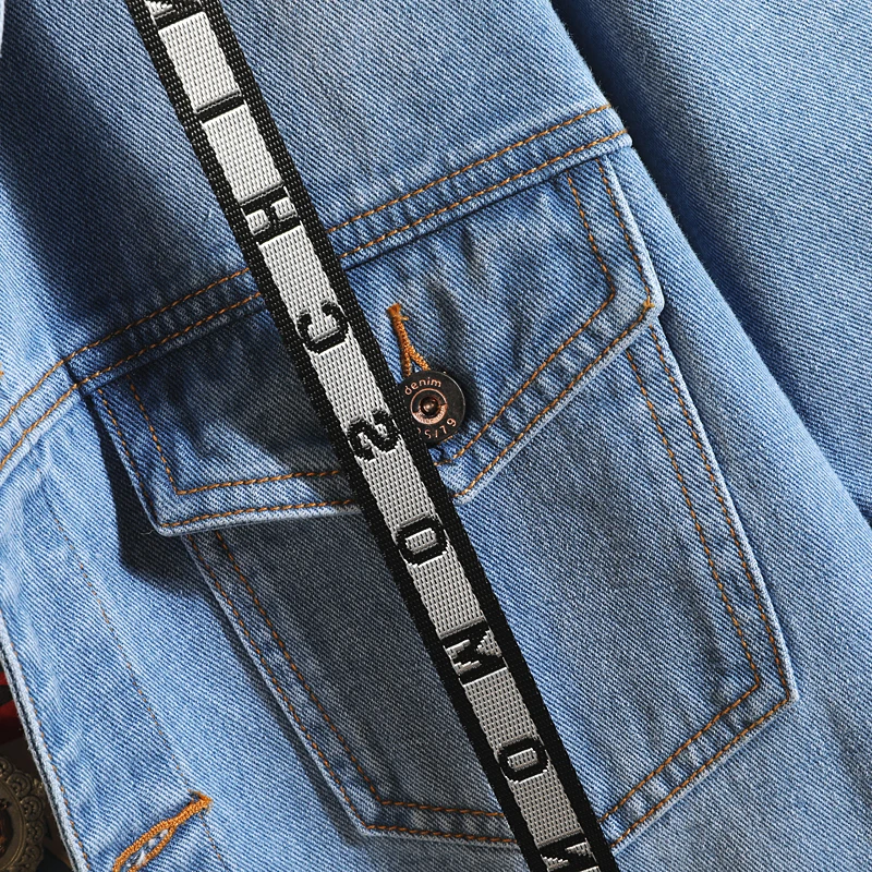 Мужская джинсовая куртка в стиле хип хоп темно синий и черный плюс размер