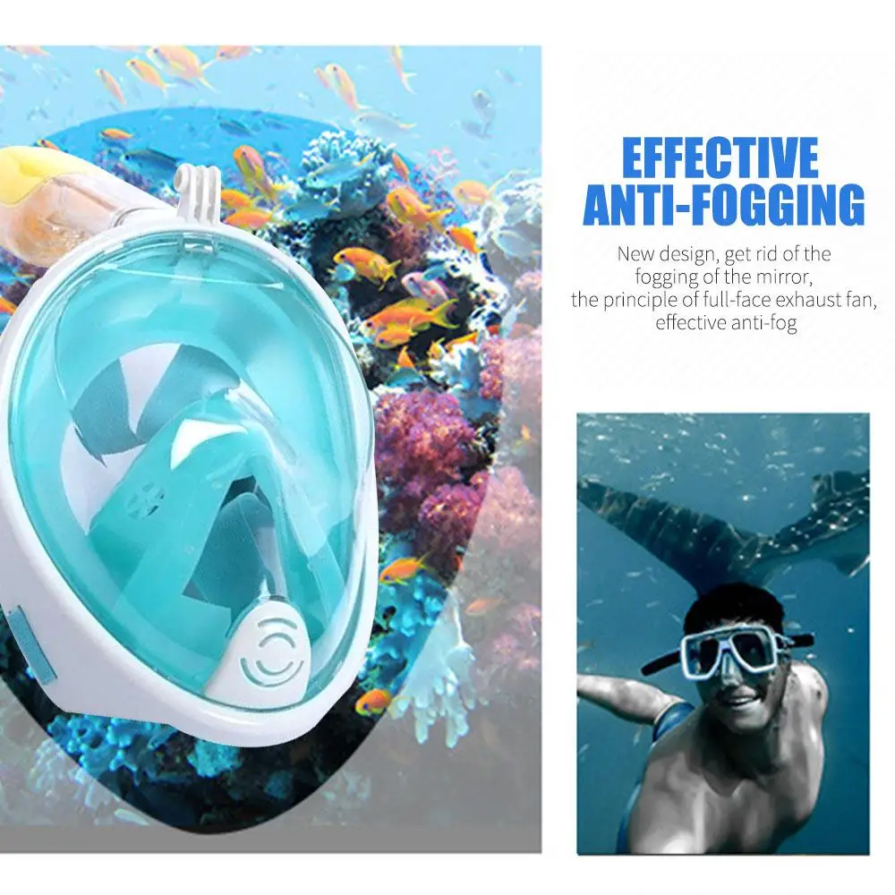 Breathing Tool 3 Colors Dry Submersible Mask Summer Swimming Full Face S / M Durable Anti Fog Snorkel Diving |