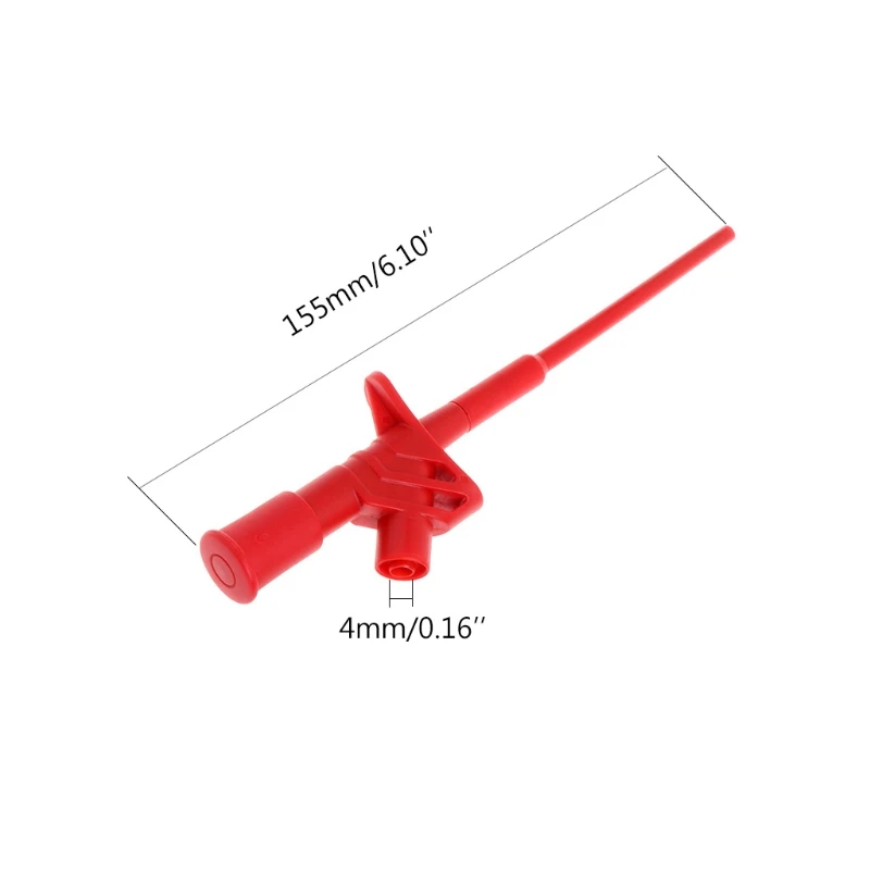 

2 Pcs Insulated Test Hook Clip 1000V 10A Flexible Probe High Voltage 4mm Socket