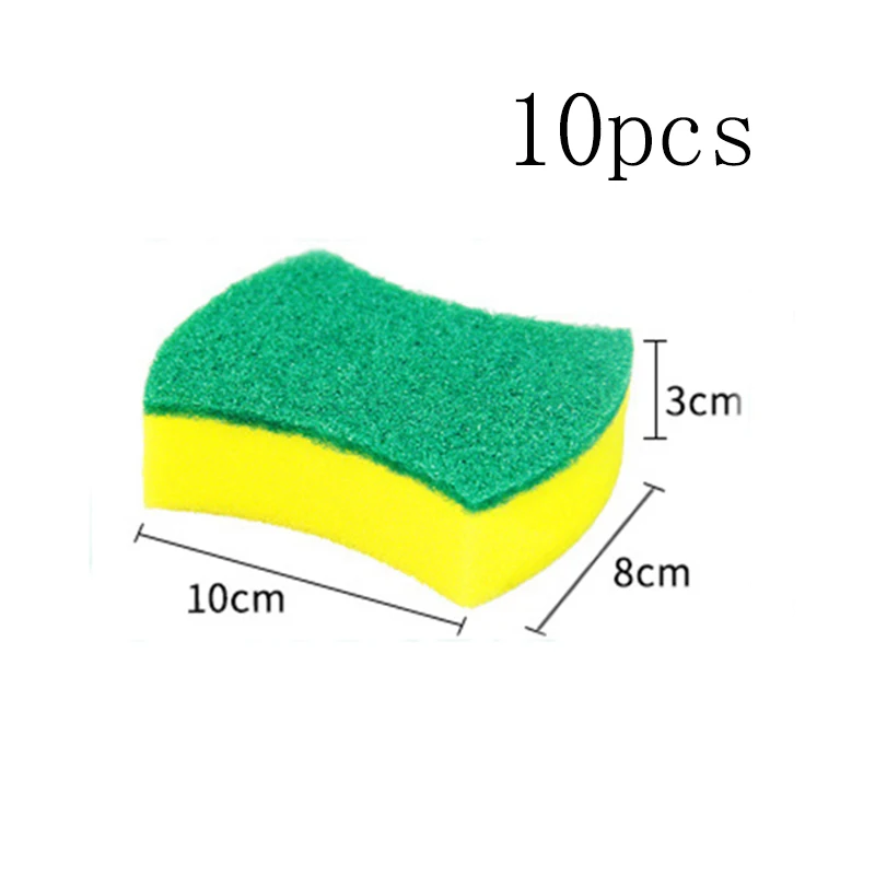 10x8x3cm 10pcs 10 шт. губка высокой плотности кухонные чистящие средства для мытья полотенец тряпки губка микрофибра ткань для чистки посуды - Цвет: 10x8x3cm 10pcs