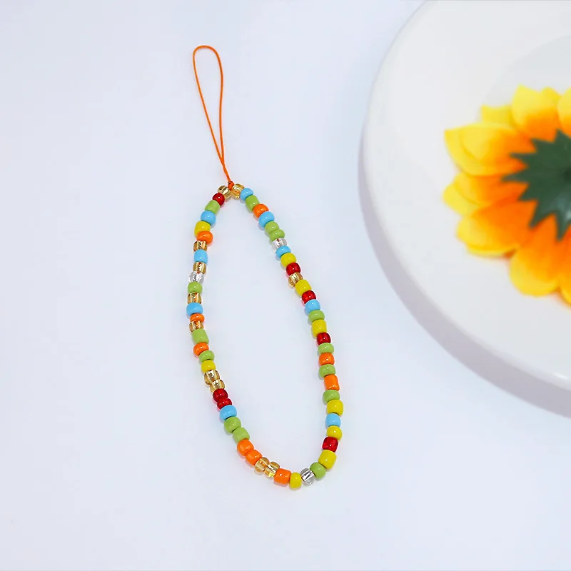

Women Cellphone Chain Strap Mobile Anti-lost Phone Charm Beads Acrylic New Colorful Beads Lanyard For Women Summer Jewelry