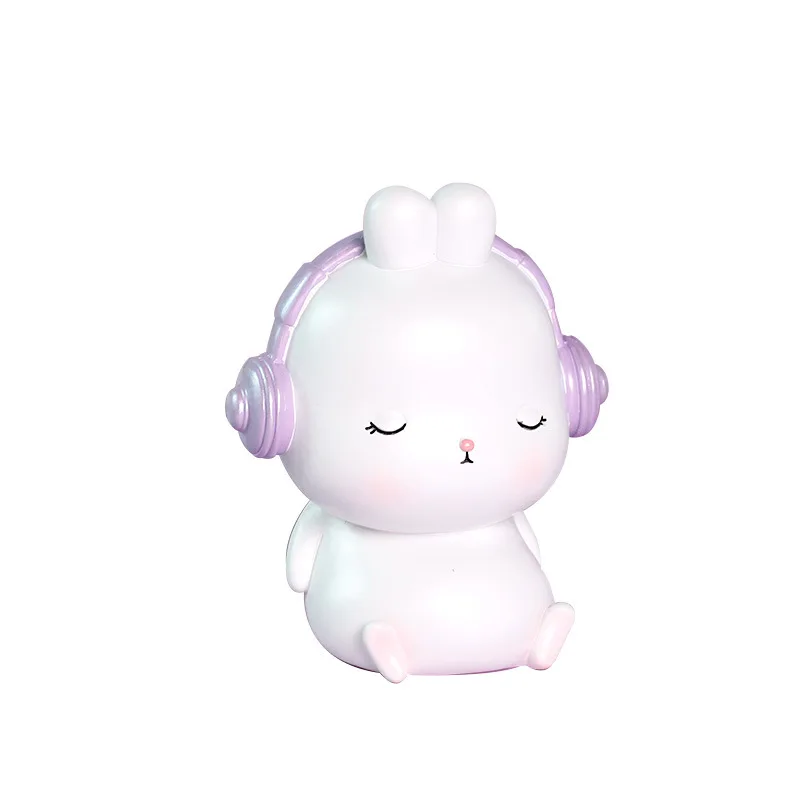 

Hypnotic rabbit piggy bank cartoon creative resin ornaments home decorations desktop ornaments for classmates gifts coin bank