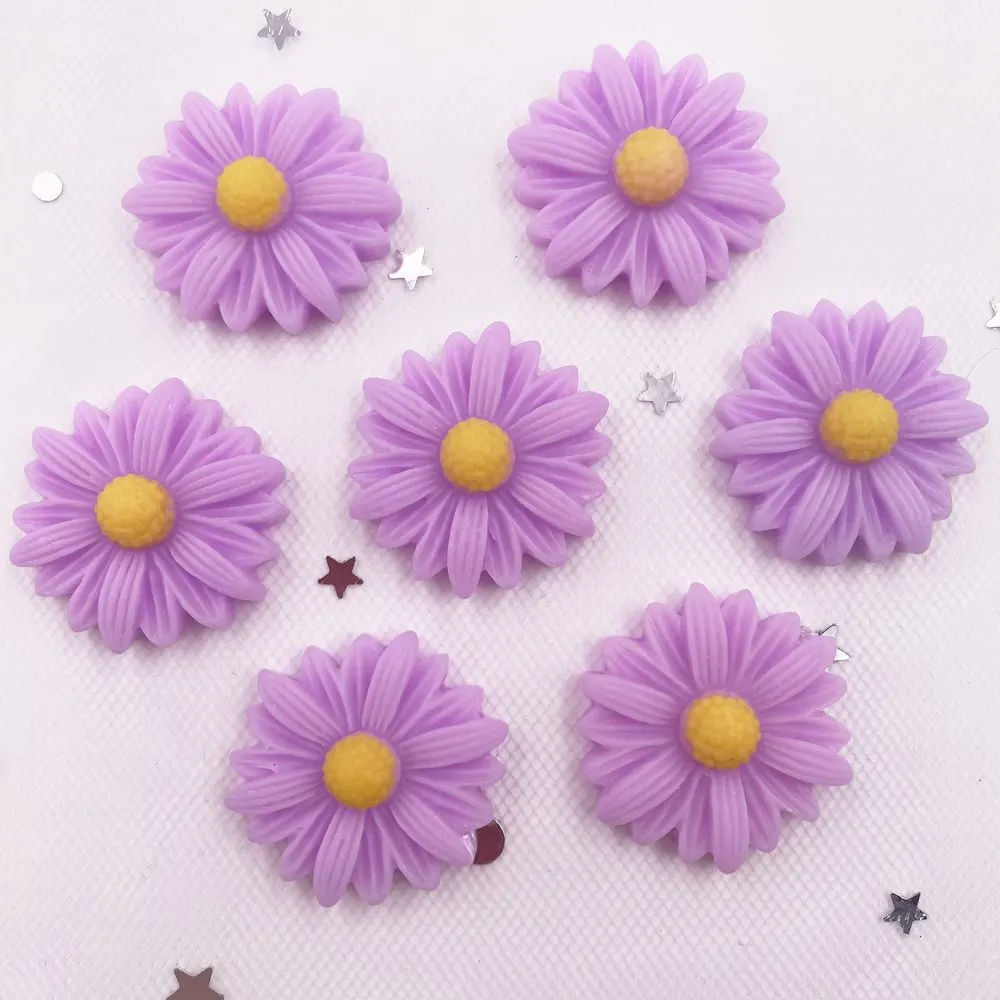20 штук Смола цветков хризантемы Flatback Камень Кабошон миниатюрный для