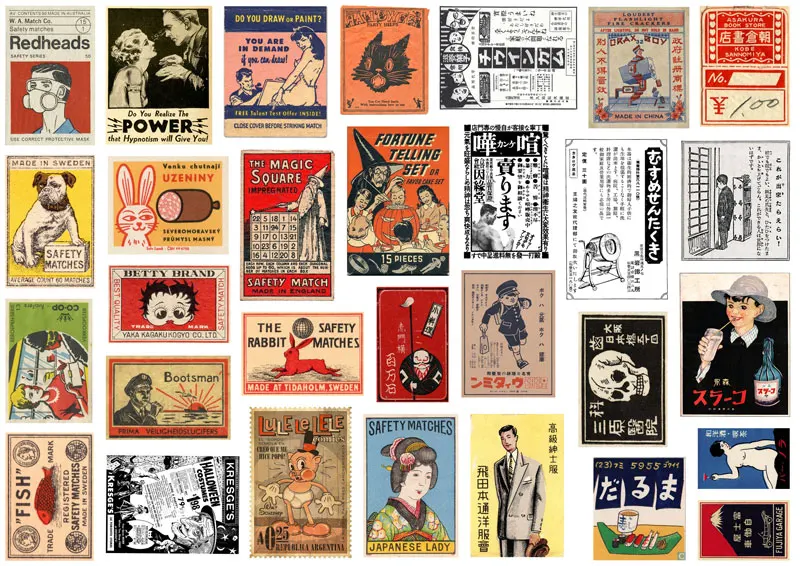 

15Pcs/Pack Vintage Japanese Poster Sticker DIY Craft Scrapbooking Album Junk Journal Planner Decorative Stickers