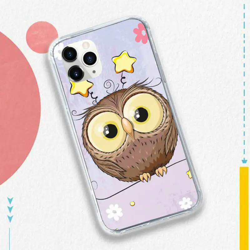 

OWL cute cartoon animal fashion Phone Case for iPhone 11 12 pro XS MAX 8 7 6 6S Plus X 5S SE 2020 XR Anti-fall cover