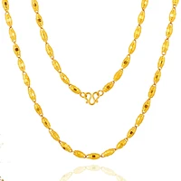 4mm thin beads chain necklace men jewelry yellow gold filled classic male fashion clavicle accessories gift