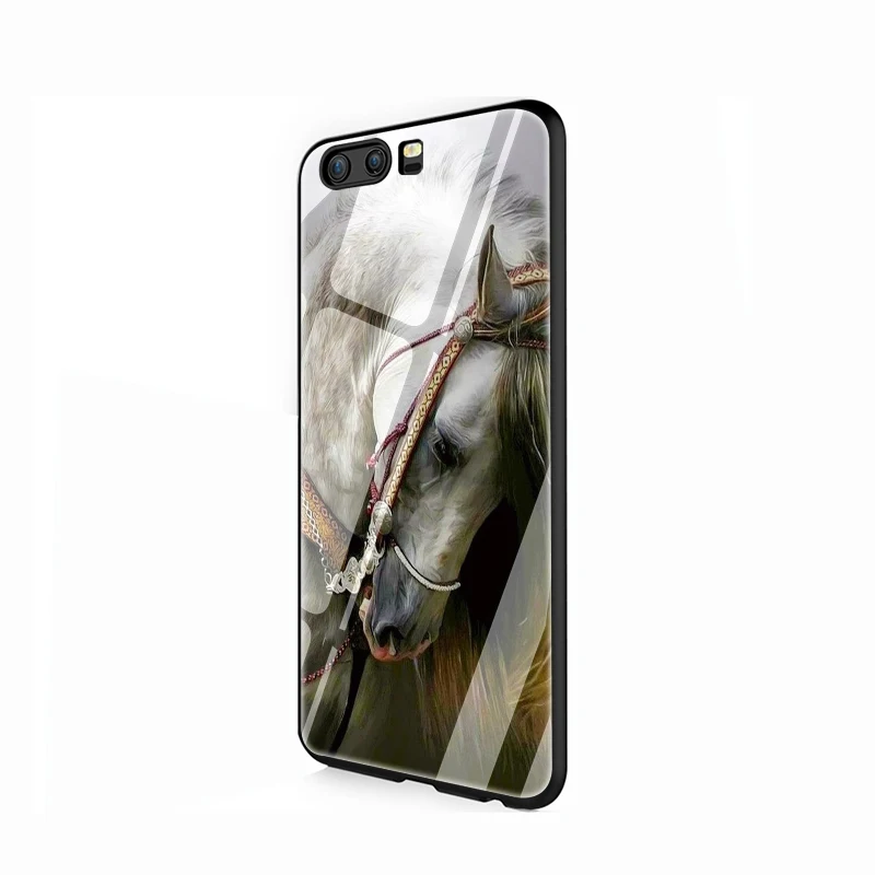 G12 EWAU животное лошадь чехол из закаленного стекла для телефона для huawei P10 P20 P30 Lite Pro P Smart - Цвет: G12