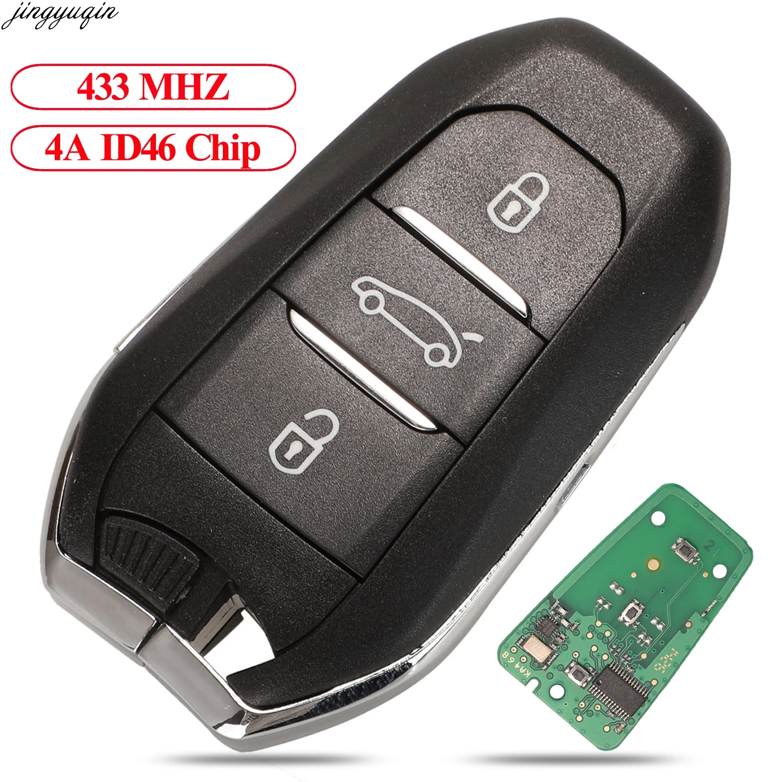 Jingyuqin 5 шт. Автозапуск Go ключи 433 МГц 4A ID46 PCF7945 для Citroen C4 C4L DS4 DS5 Peugeot 308 408 508 5008 3B