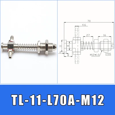 TL-11-L70A-M12 Большая голова 11 мм OD присоска манипулятор кронштейн для устройств аппаратные средства боковой хвост воздухозаборник Вакуумная присоска механическая рука M12 M10 - Цвет: TL-11-L70A-M12