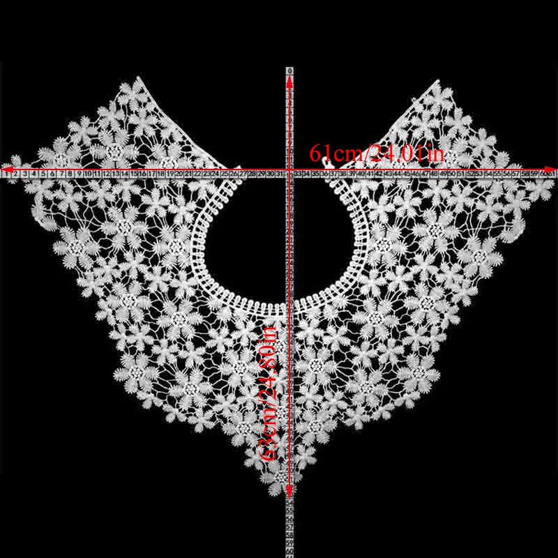 

Exquisite Hollow Lace Collar Trimmings Embroidery Sew Patch Applique Flower Lace Dress Guipure Embellishments DIY Sewing Supply