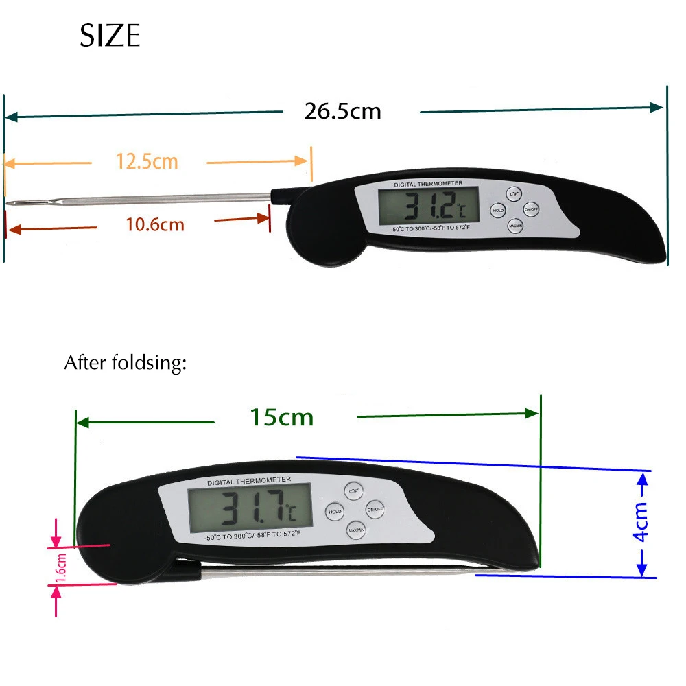 Бытовые Термометры складной пылезащитный зонд разобранный барбекю Мясо Молоко