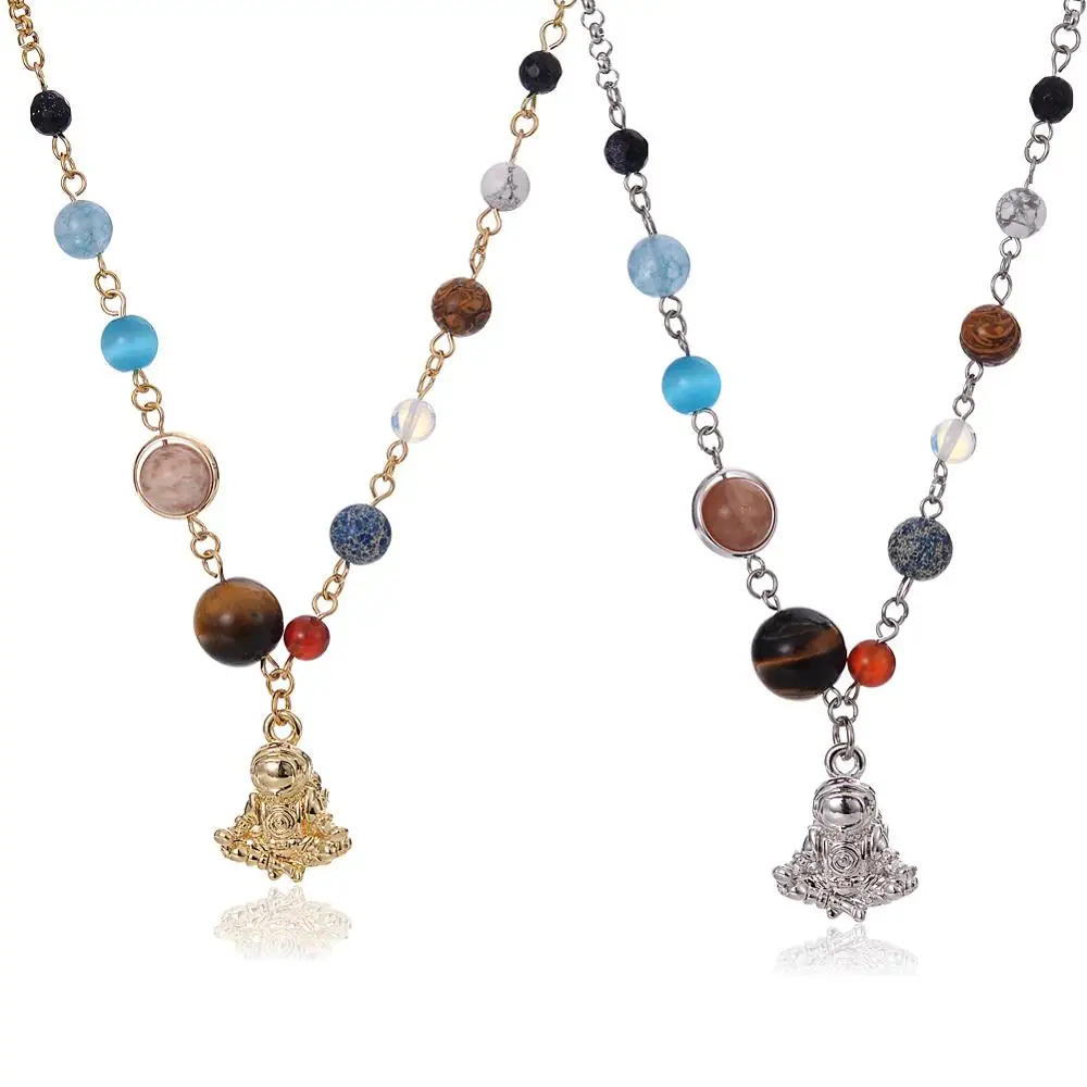 Ожерелье с подвеской в виде астронавта ожерелье на солнечной системе 9 планетами