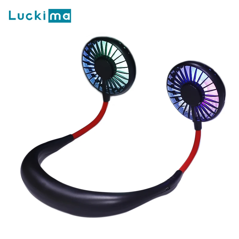 Новый спортивный шейный вентилятор светодиодный светодиодной ночной подсветкой