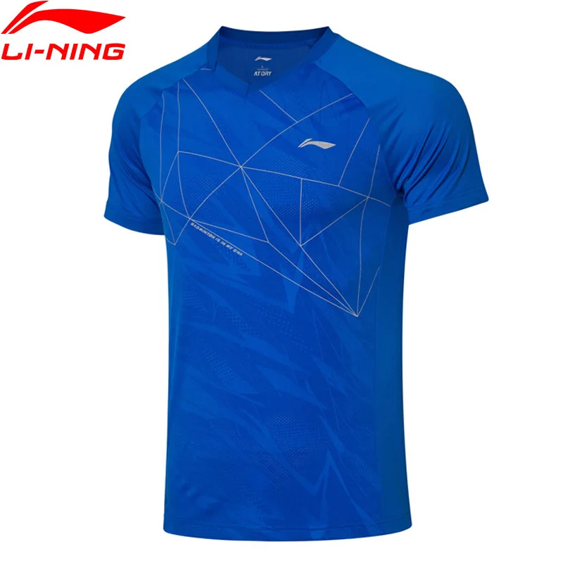 Мужские футболки для бадминтона Li-Ning спортивные костюмы соревнований сухая