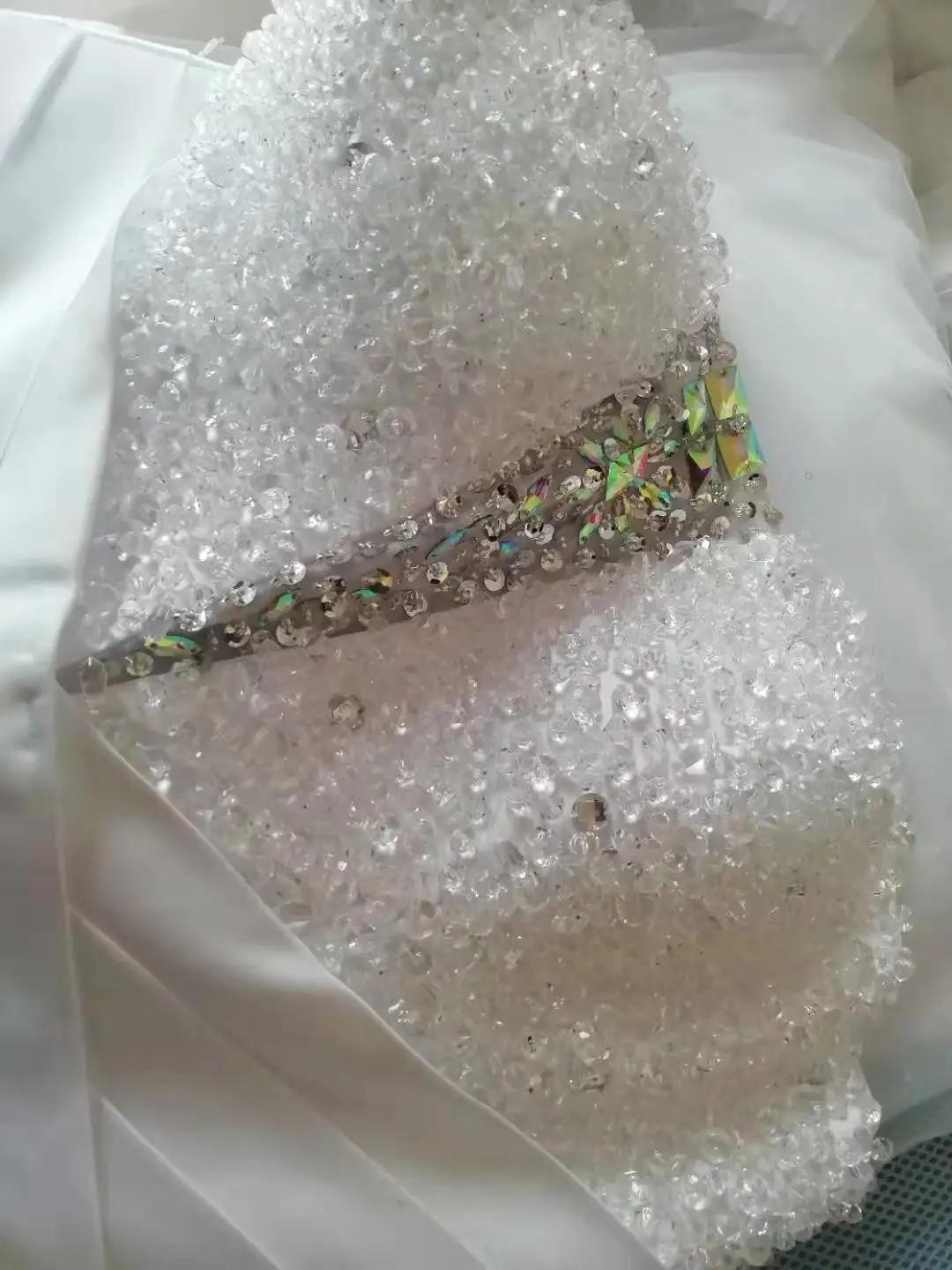 

Popodion wedding dress strapless rhinestone plus size bridal dress Africa wedding dresses WED90490