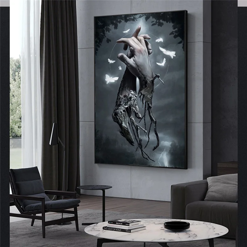 

Black and White Poster Paintings for Interior Modern Fashion Canvas Picture On Loft Wall Decoration Hand Large Size Wallpaper