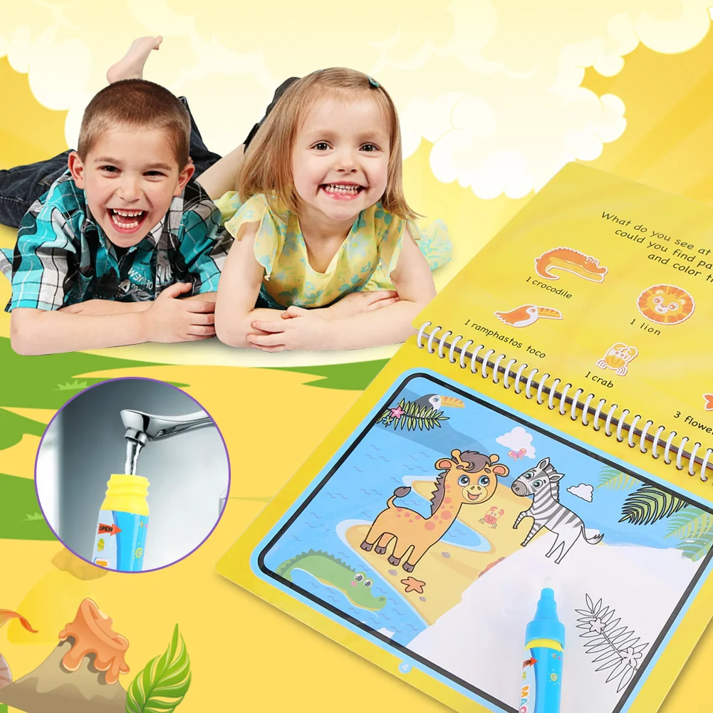 Бесплатная доставка Волшебная книга для рисования водой книжка-раскраска ручка