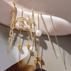 Серьги-гвоздики KSRA в стиле бохо женские, золотые серьги-каффы с цирконием, свадебные ювелирные украшения для пирсинга с жемчугом в стиле бохо