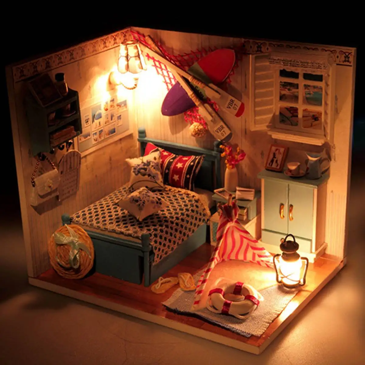 

DIY Dollhouse Miniature Wooden Doll House DIY Casa House Dollhouse Furniture Kit Casa Led Toys for Children Birthday Gift