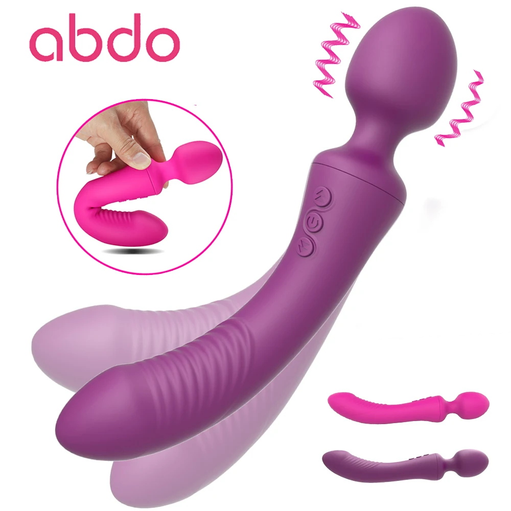 Abdo мощный AV вибро Вибраторы для Для женщин 20 скоростей двойная дилдо с мотором