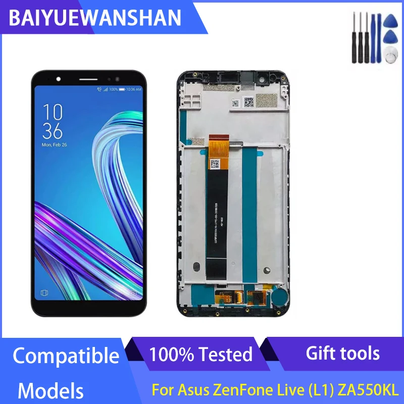 

For Asus ZenFone Live L1 ZA550KL X00RD LCD Screen Display With Frame+Touch Panel Digitizer for ZA550KL LCD
